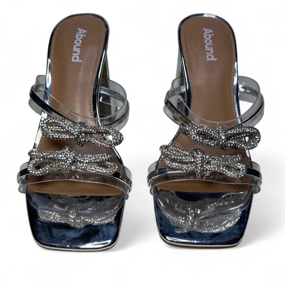 ABOUND Kitch Rhinestone Block Heel Sandal, Silver Metallic, Size 8, NWOB - Picture 2 of 14
